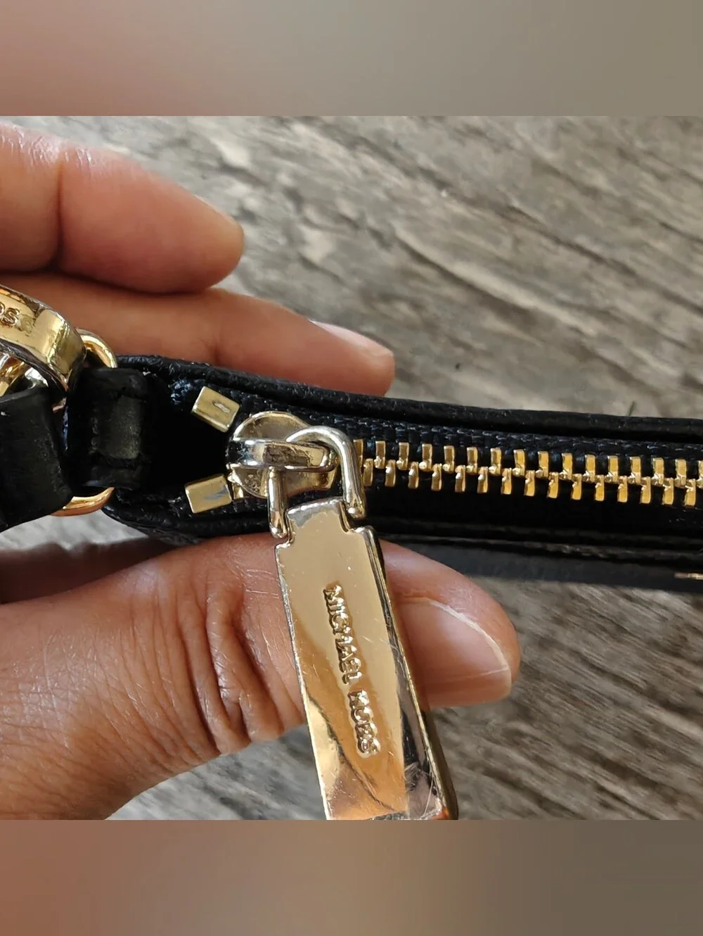 Michael Kors Black Leather Wristlet